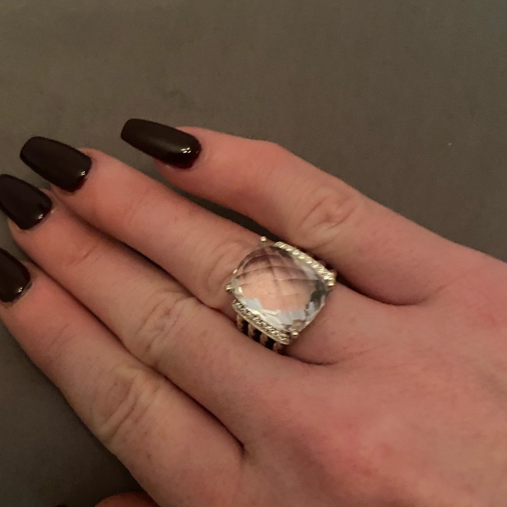 Authentic David Yurman clear stone Wheaton ring 5